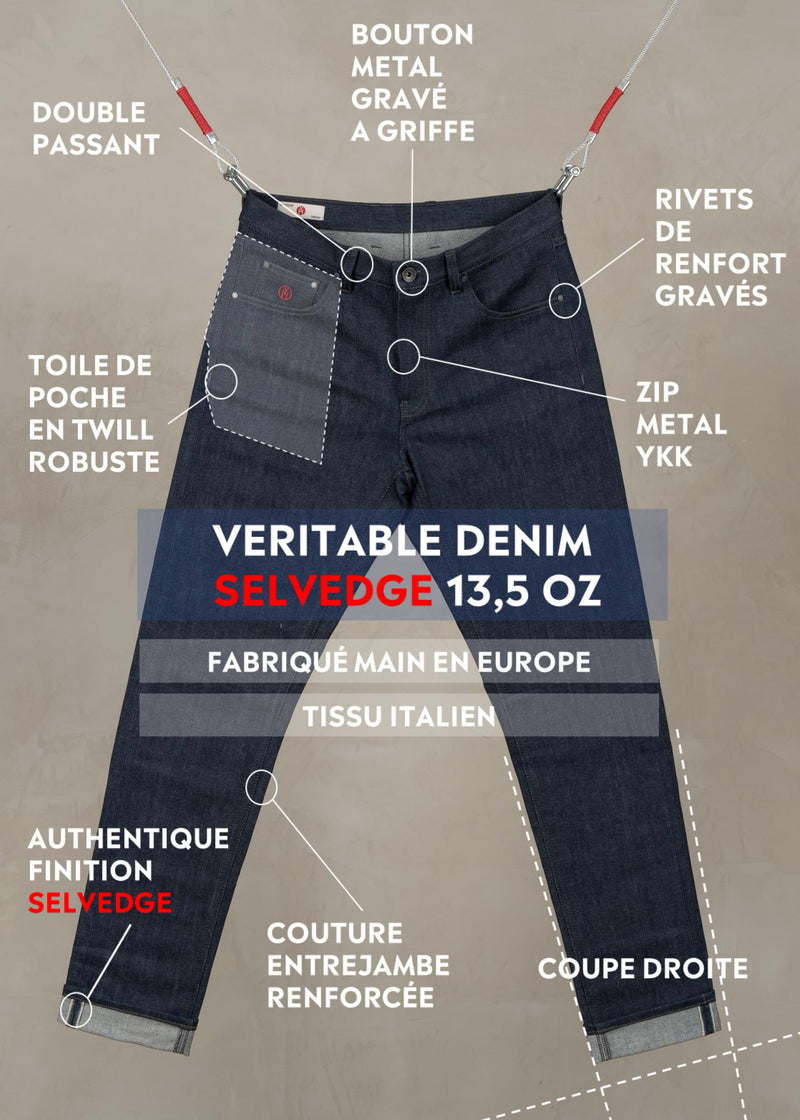 Pantalon Jean Pour Homme Bleu Brut